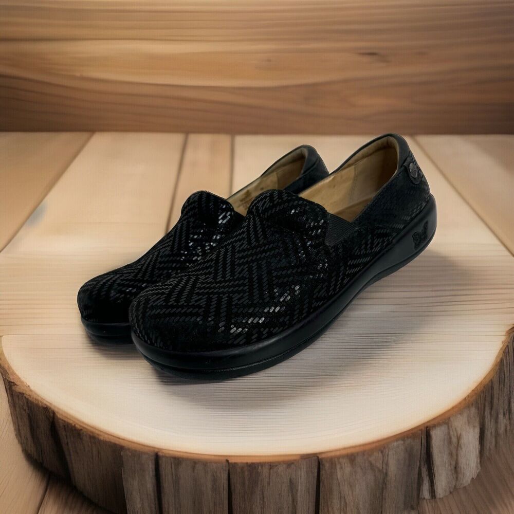 Alegria KEL-530 Black Textured Nursing Clogs Womens Comfort EU 39 US 9